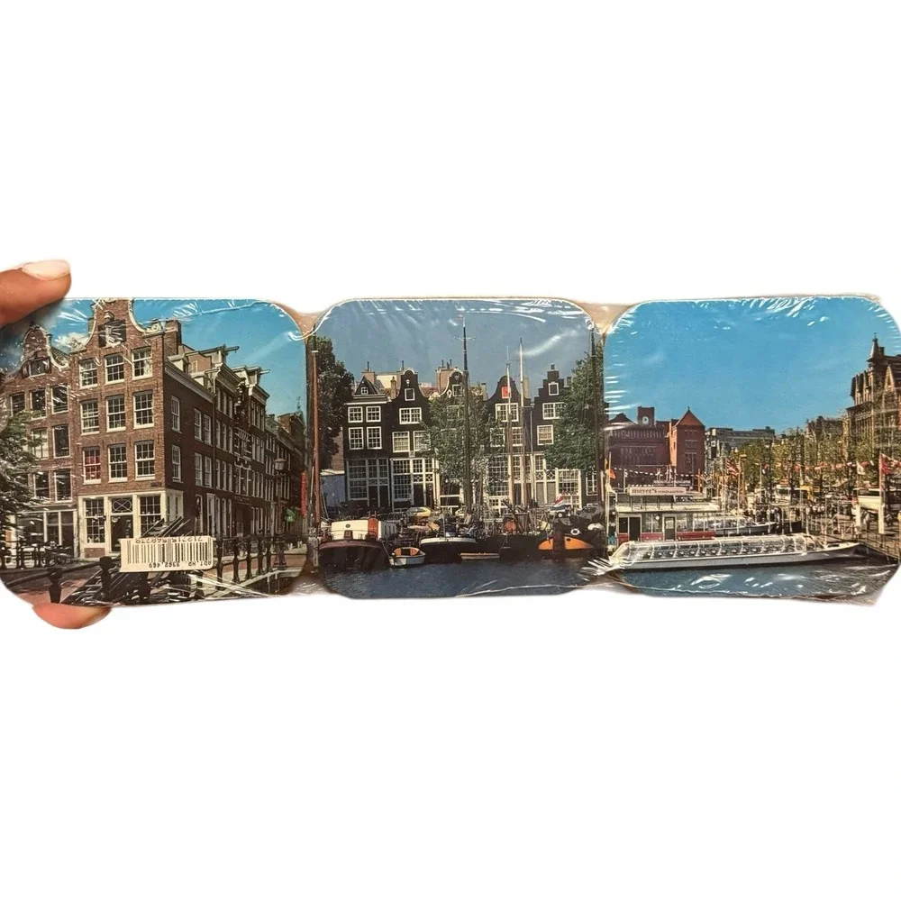 AMSTERDAM‎ Netherlands Vintage Travel Souvenir Collectible 6 Coasters Set C72Q